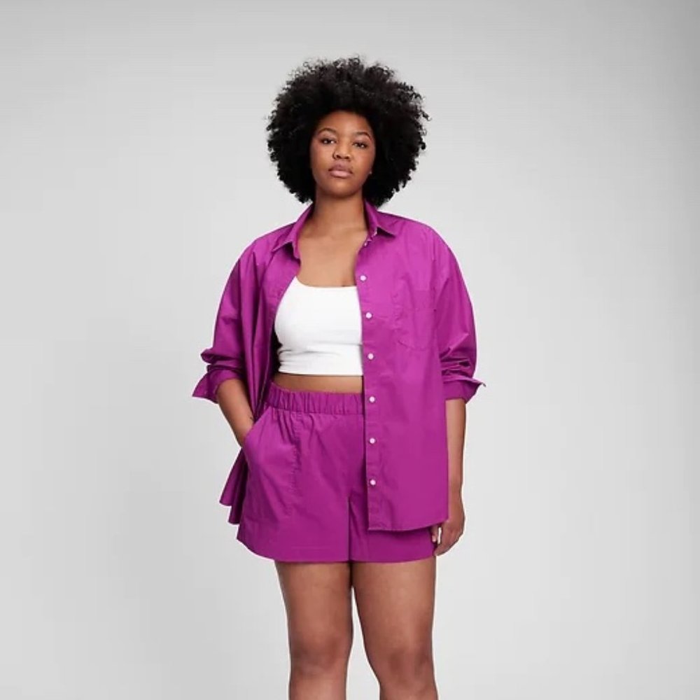 GAP Big Shirt in Rose Pink Verbena, Large